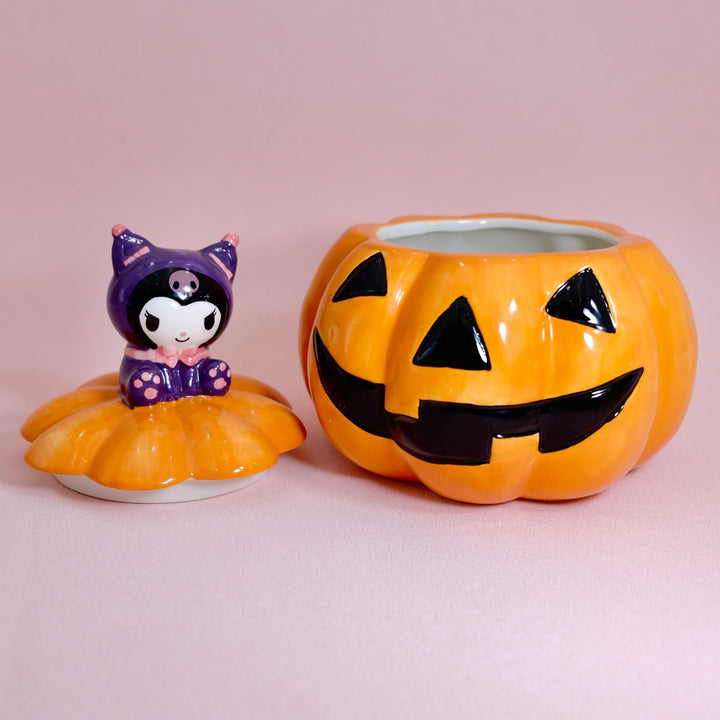 Kuromi Jack-O-Lantern Lidded Candy Bowl