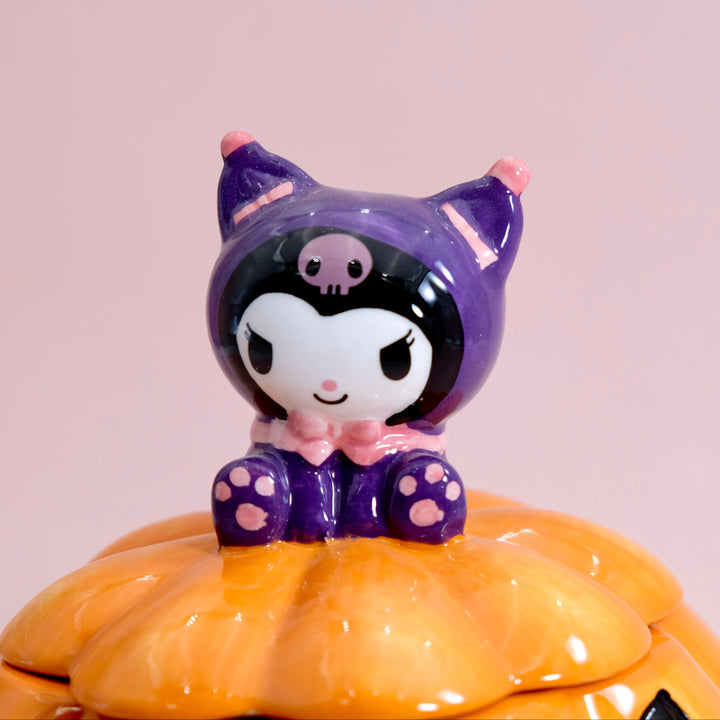Kuromi Jack-O-Lantern Lidded Candy Bowl