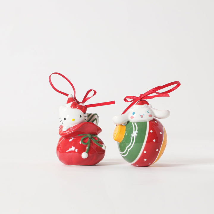 Hello Kitty and Cinnamoroll Ornament Set - Red