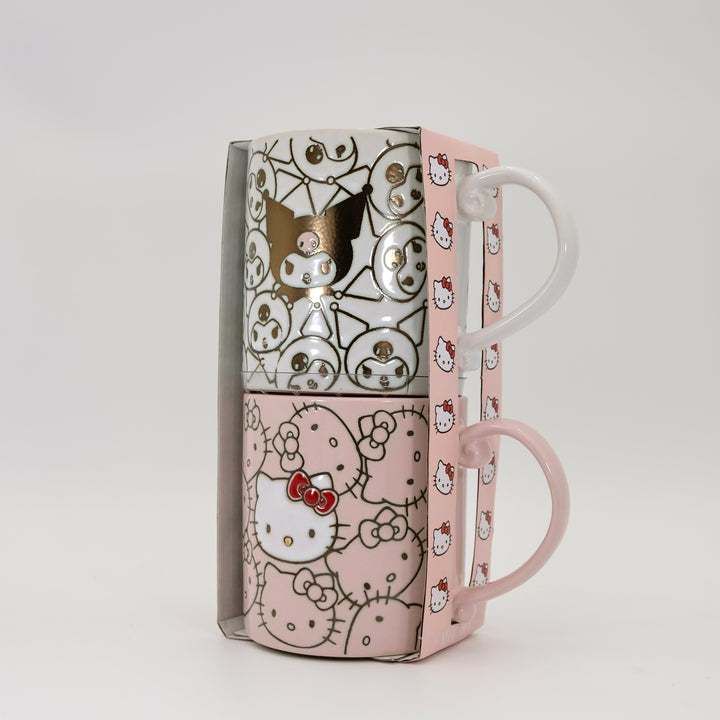HELLO KITTY & KUROMI REPEAT WRAP 21OZ MUG SET OF 2