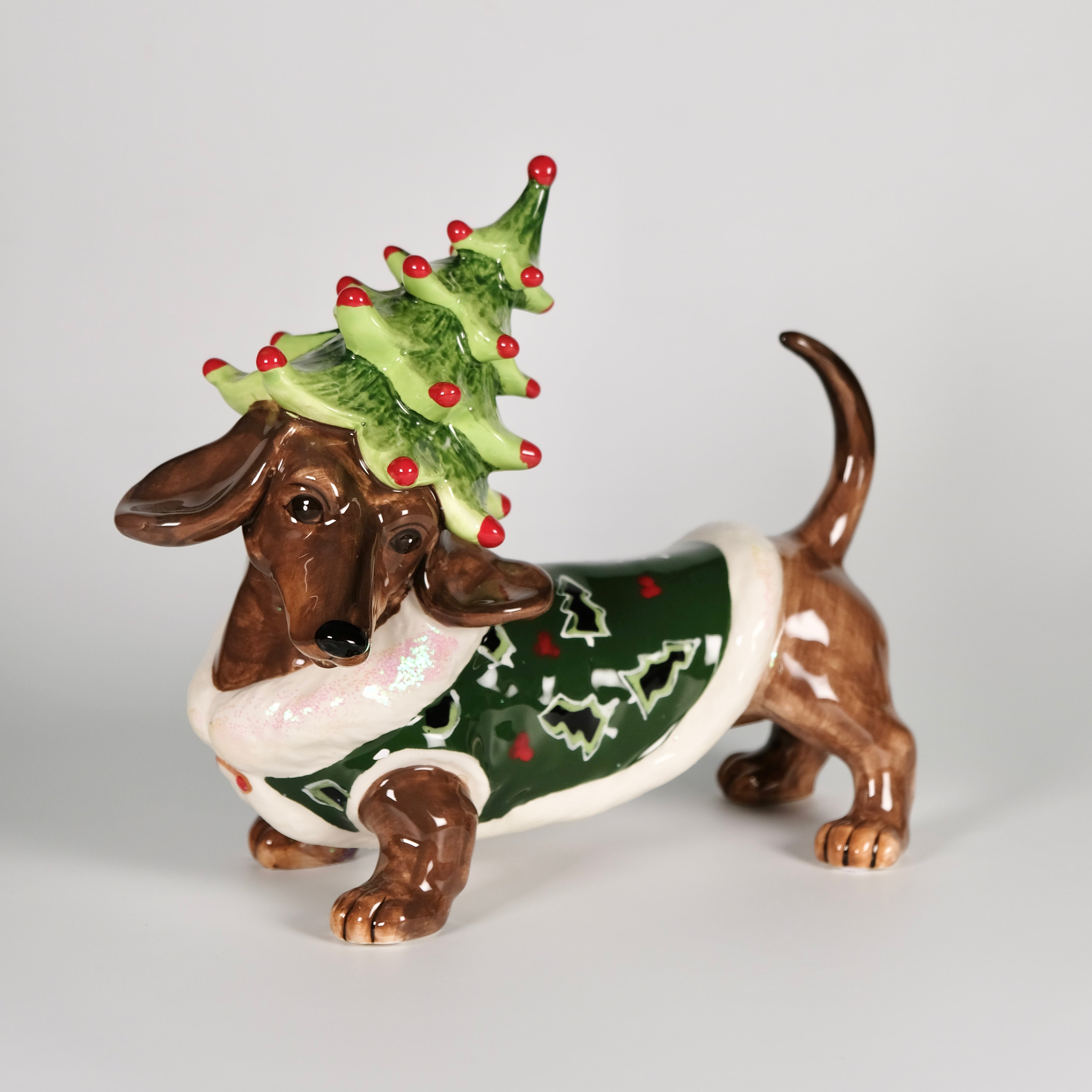 Green Dachshund Figurine