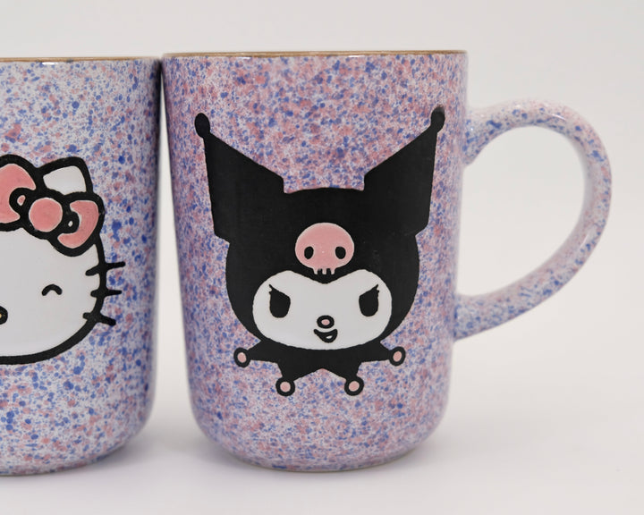 HELLO KITTY & KUROMI COLORFUL SPECKLE 18OZ MUG SET OF 2