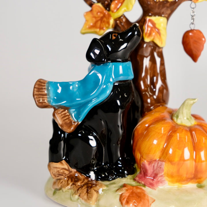 Autumn Tree Lab Dog Figurine