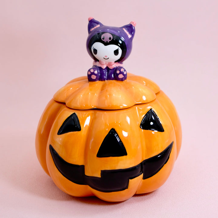 Kuromi Jack-O-Lantern Lidded Candy Bowl