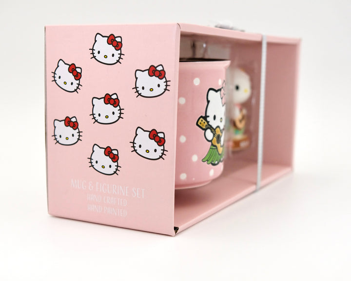 HELLO KITTY HULA 18OZ MUG AND FIGURINE GIFT SET OF 2