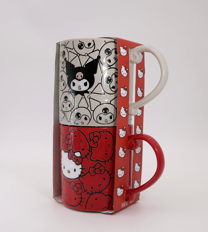 HELLO KITTY & KUROMI REPEAT WRAP 21OZ MUG SET OF 2