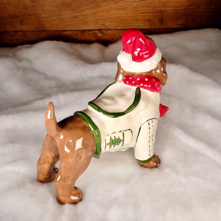 CHRISTMAS HOLIDAY DOG FIGURINE