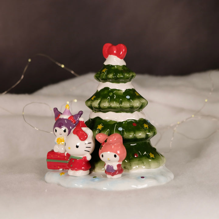HELLO KITTY AND FRIENDS CAROLING AROUND THE TREE FIGURINE