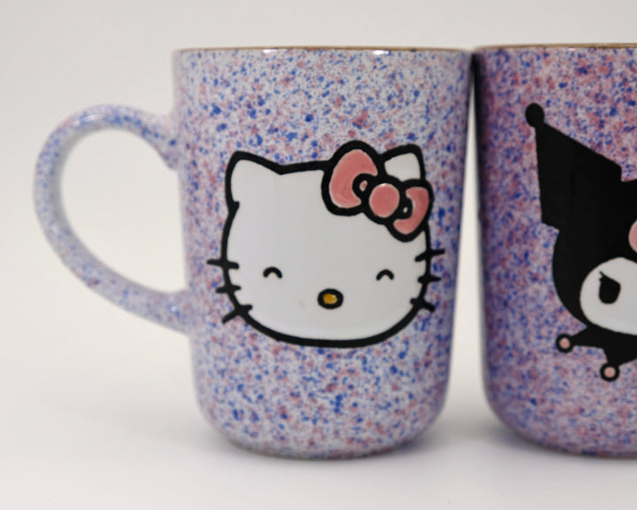 HELLO KITTY & KUROMI COLORFUL SPECKLE 18OZ MUG SET OF 2