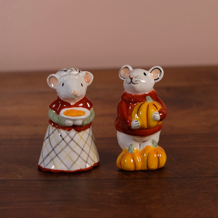 Pumpkin Pie Mice Salt and Pepper Set
