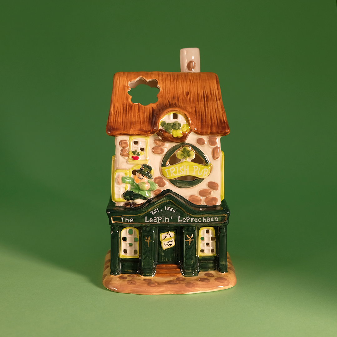 Irish Pub Candle House | Handcrafted Ceramic Collectible