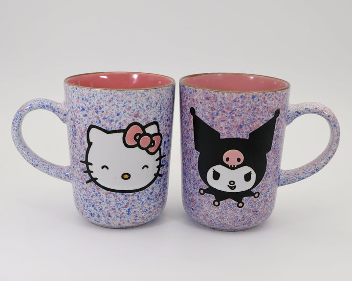 HELLO KITTY & KUROMI COLORFUL SPECKLE 18OZ MUG SET OF 2