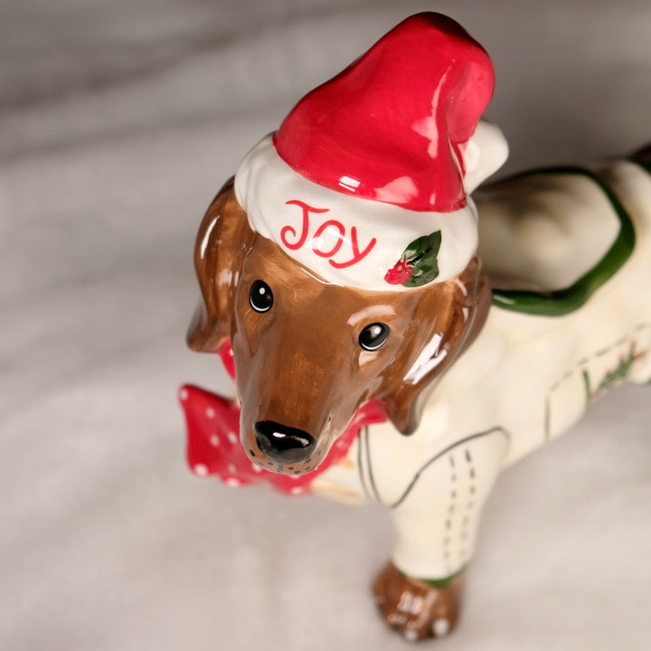 CHRISTMAS HOLIDAY DOG FIGURINE
