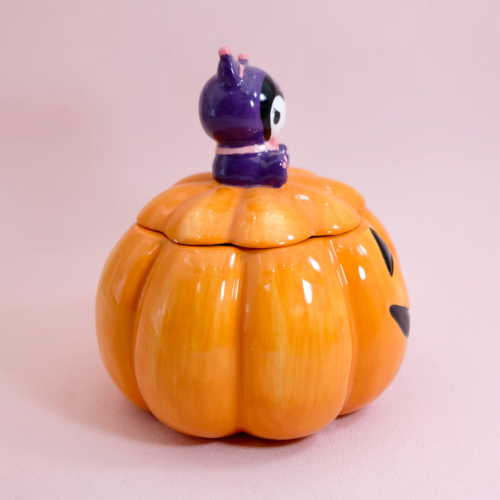 Kuromi Jack-O-Lantern Lidded Candy Bowl