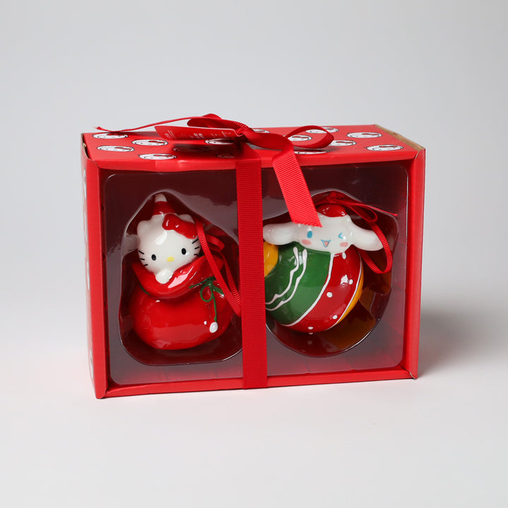 Hello Kitty and Cinnamoroll Ornament Set - Red