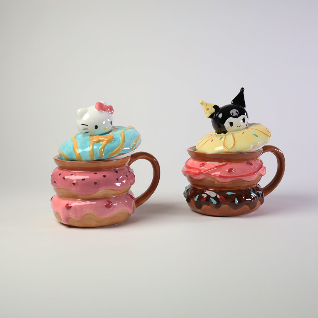 Hello Kitty and Kuromi Donut Mug Set