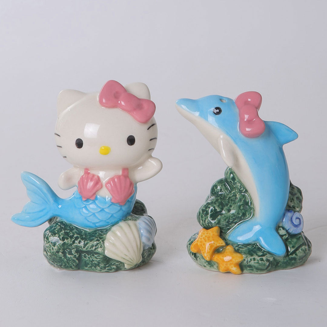 Clayworks Mermaid Hello Kitty and dolphin S&P set