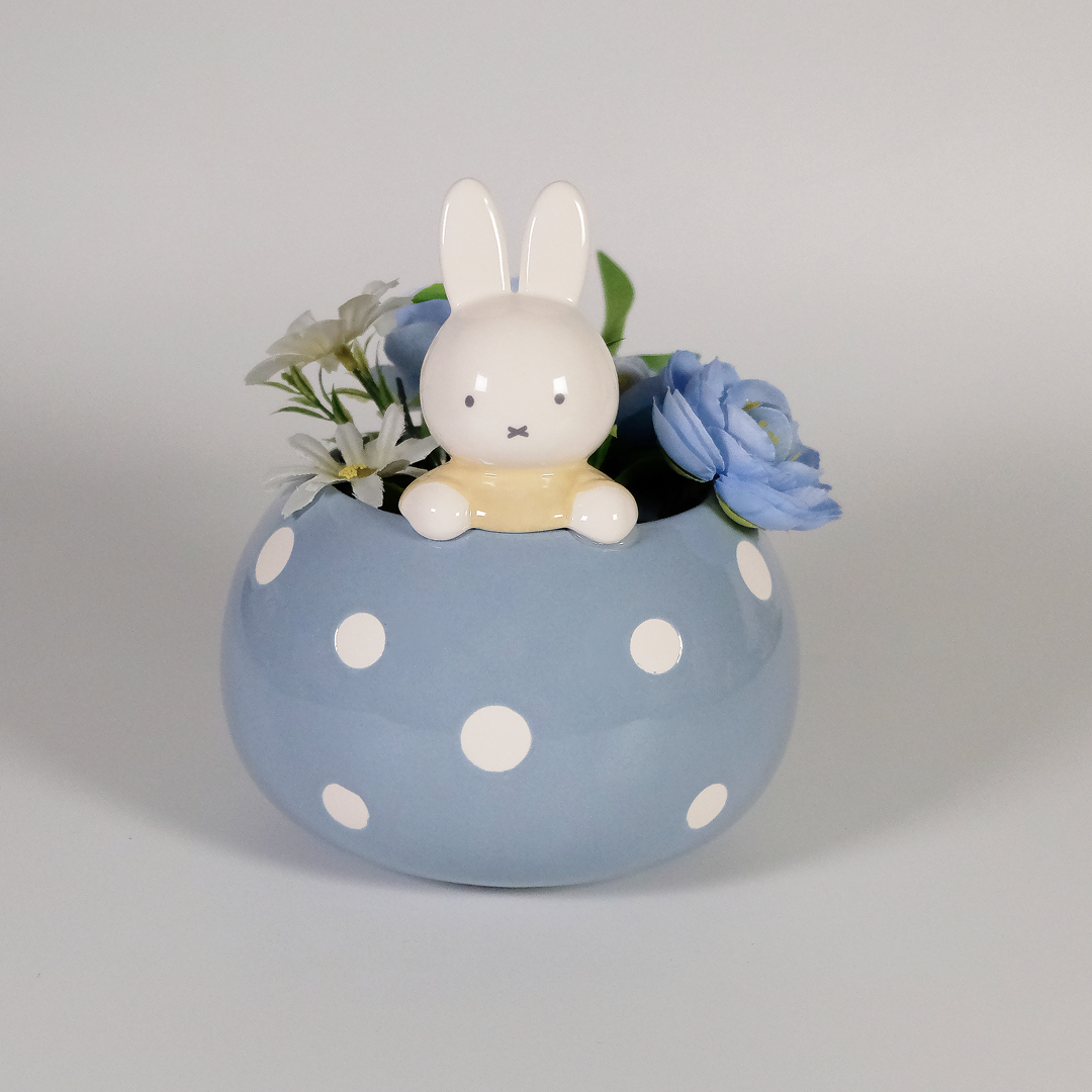 ミッフィー Miffy Peek-A-Bloom Blue Planter