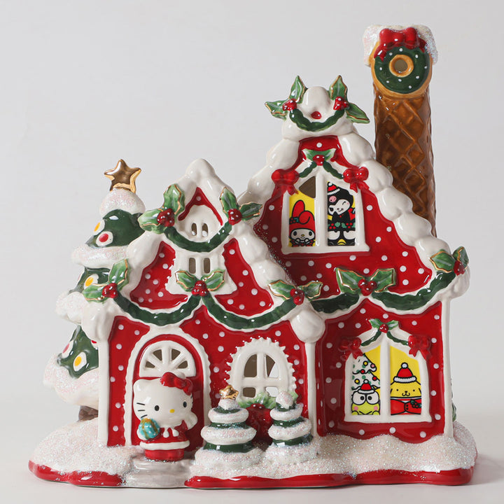 Hello Kitty and Friends Red Candle House with Gold Trim