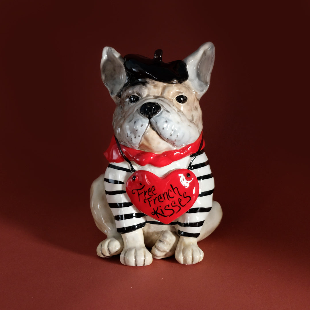 Free French Kisses Bulldog Figurine â€“ Hand-Packed with Care