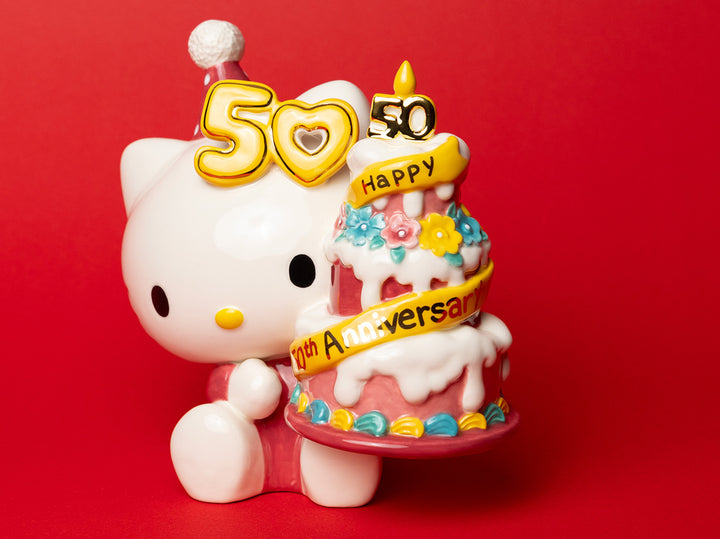 Hello Kitty 50th Anniversary Holding Cake Figurine