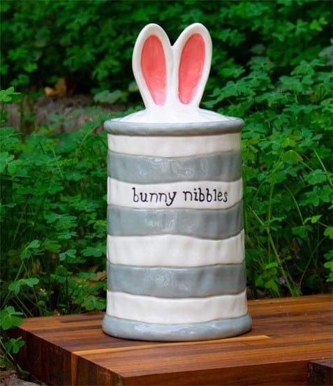 Clayworks Bunny Nibbles Treat Jar