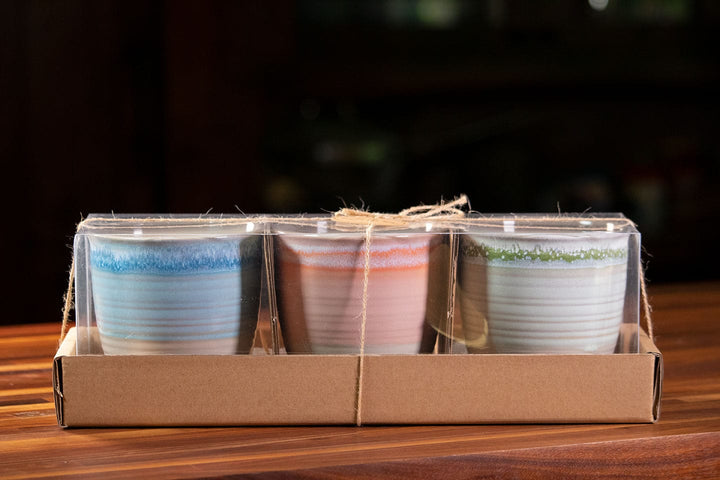 Pastel Charm Set of 4" Planters W/ Tray