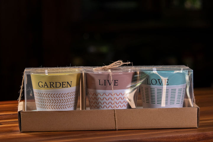 Spring Sentiment Set of 4" Planters W/ Tray