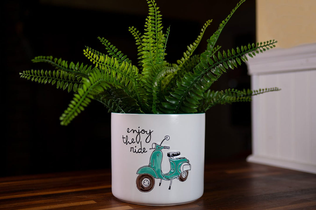 Scooter Love Flower Pot