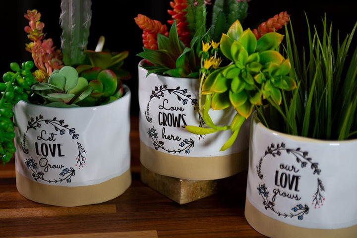 Love Grows Here Planters
