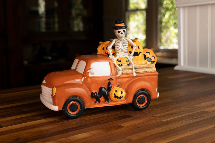 Halloween Jack-O-Lantern Truck Figurine