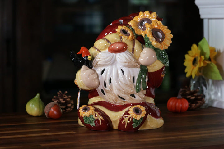 Sunflower Harvest Gnome Tealight Holder