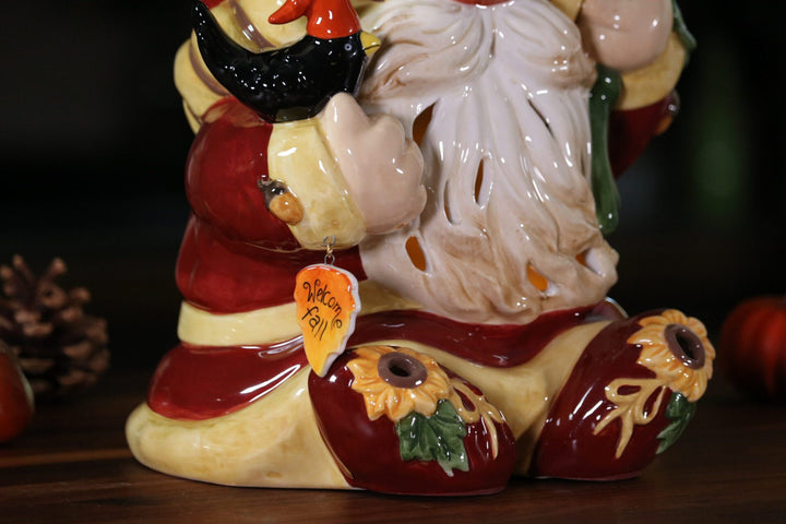 SUNFLOWER HARVEST GNOME TEALIGHT HOLDER