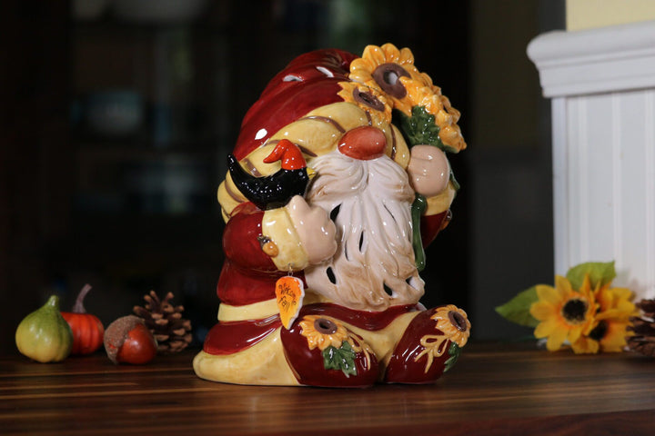 Sunflower Harvest Gnome Tealight Holder
