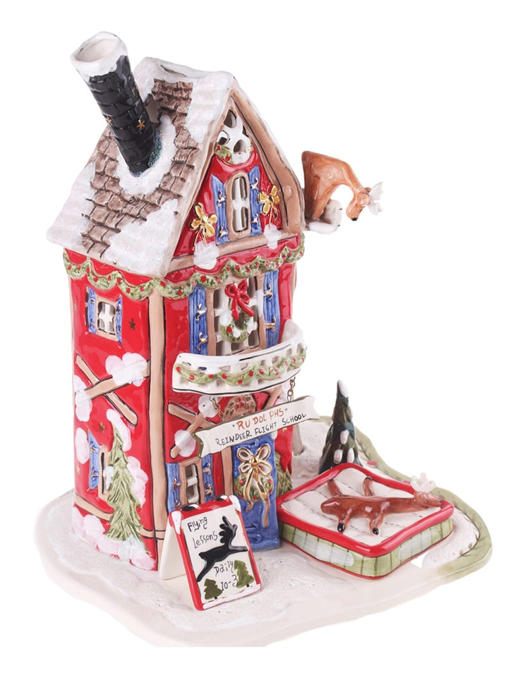 ReindeerVille - Clayworks Rudolph Flight School Candle House