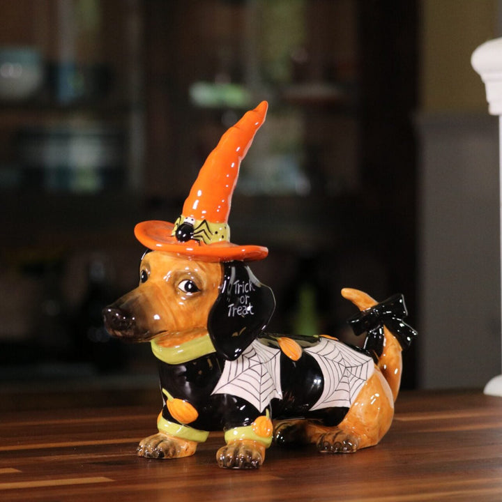 TRICK OR TREAT DOG FIGURINE