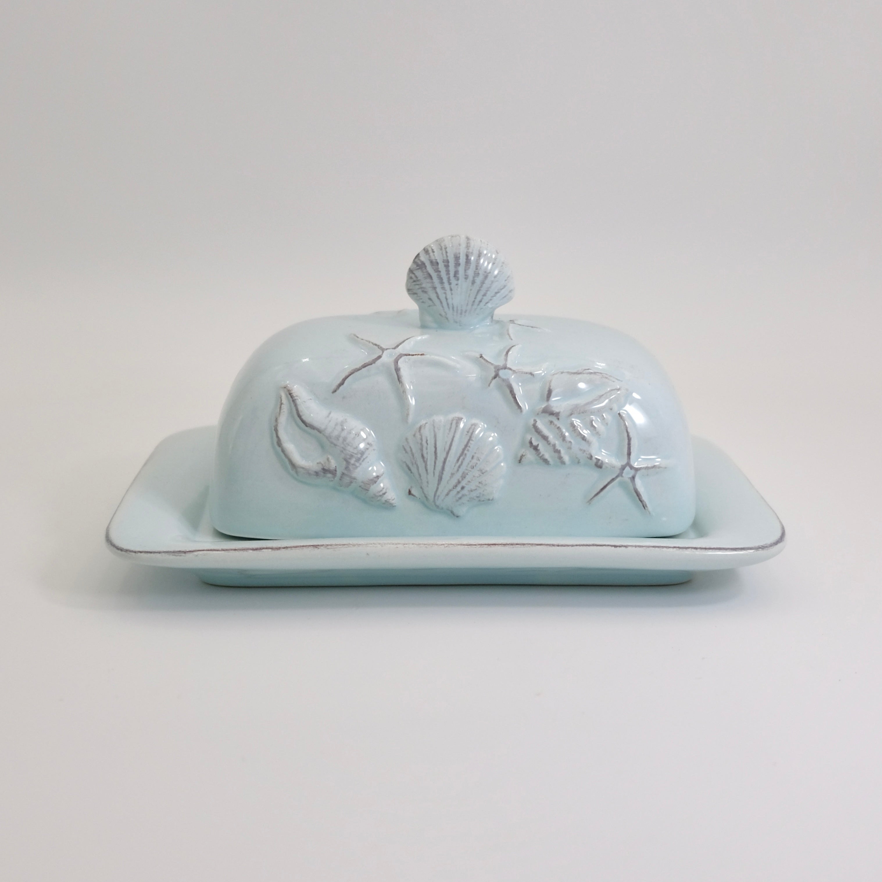Blue Sky Clayworks Laguna Coastal Butter Dish - Thumbnail 2