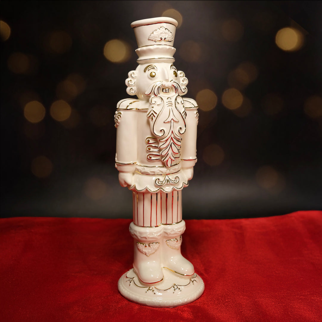 Trophy White Gold Nutcracker Figurine