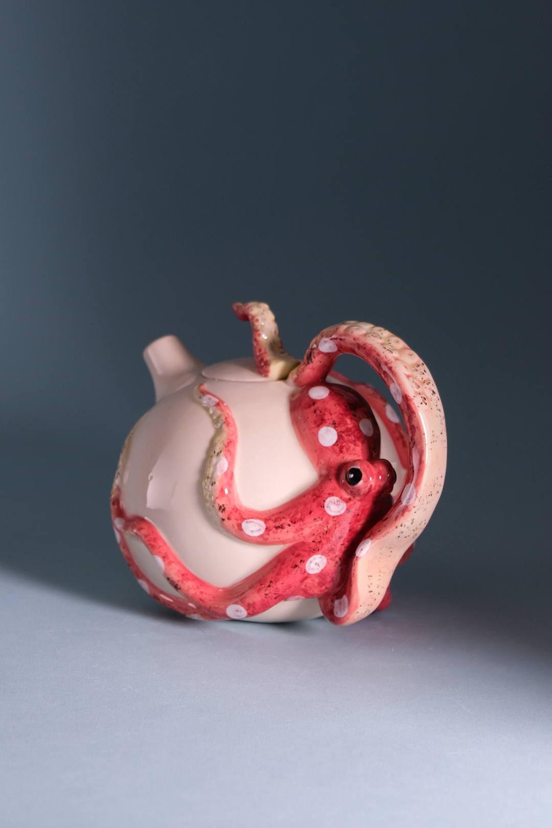 Red Circular Octopus Teapot