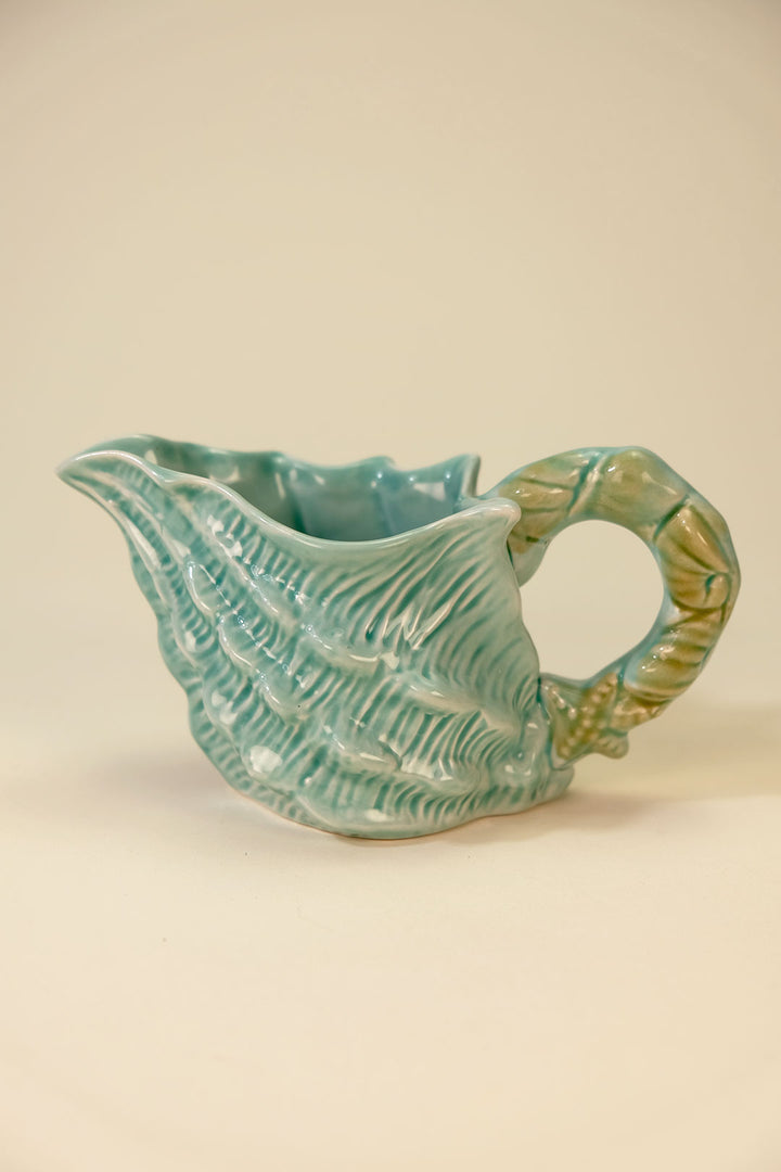 Shell Figural Sugar & Creamer Set Blue