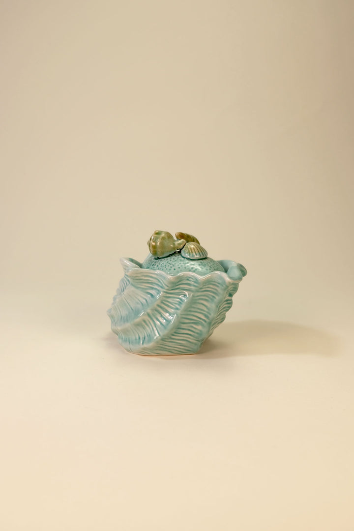 Shell Figural Sugar & Creamer Set Blue