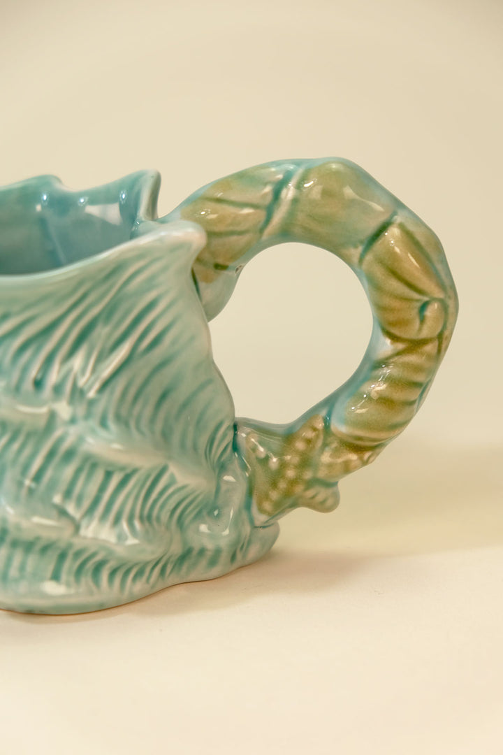 Shell Figural Sugar & Creamer Set Blue