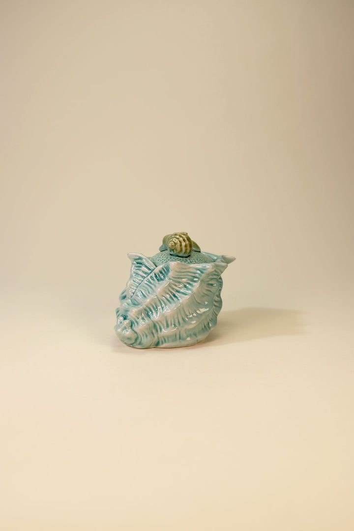 Shell Figural Sugar & Creamer Set Blue