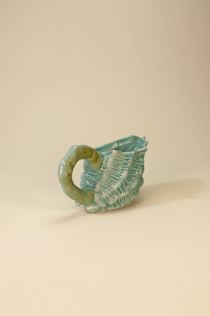 Shell Figural Sugar & Creamer Set Blue