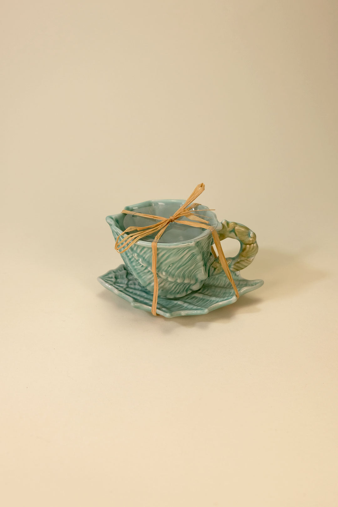 Shell Figural Cup & Saucer Blue