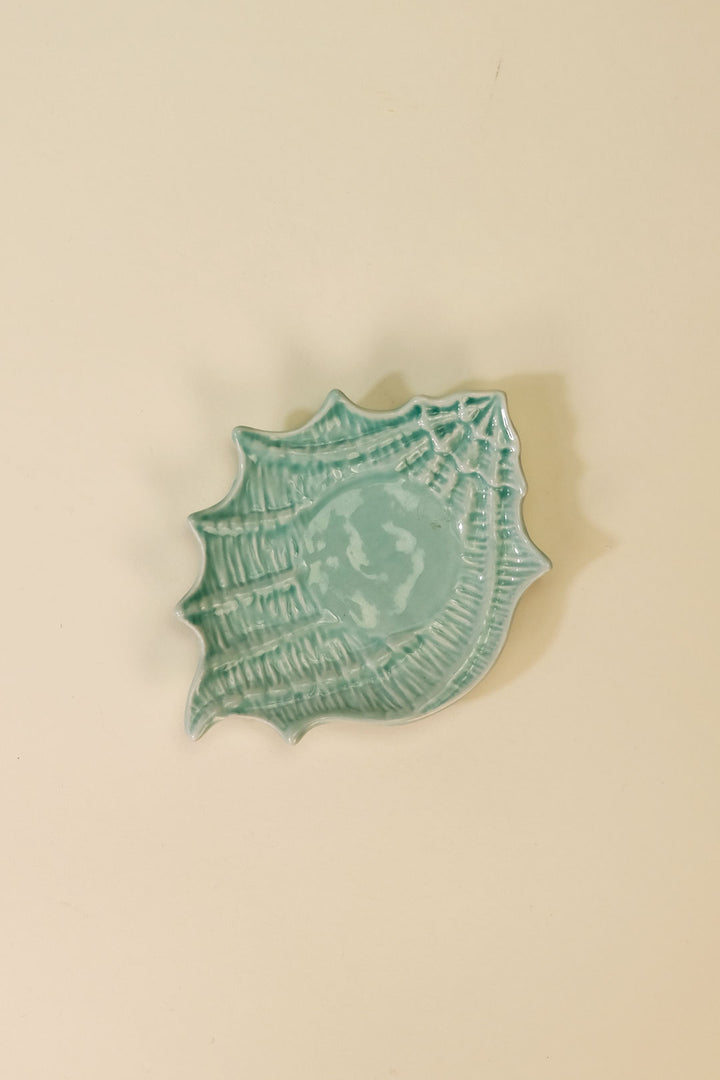 Shell Figural Cup & Saucer Blue