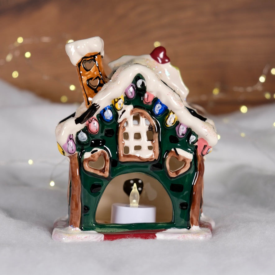 Holly Berry Cottage Candle House