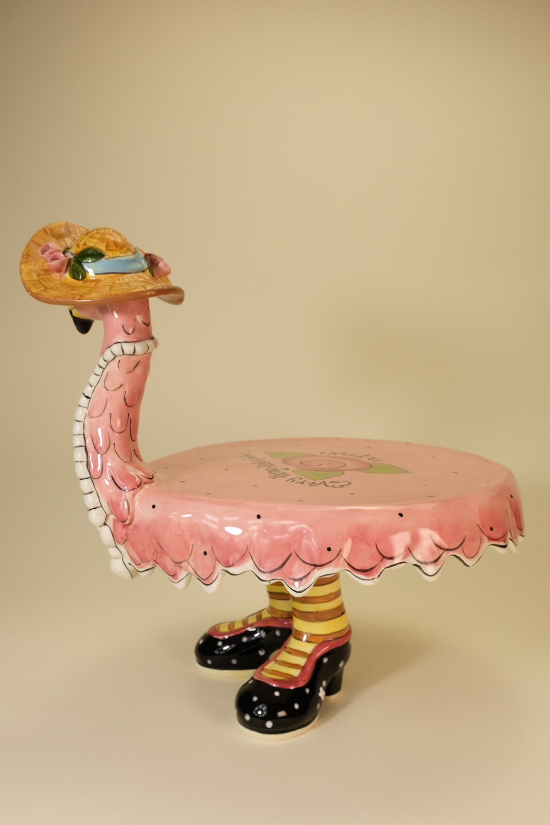 Miss Precious Flamingo Footed Cake Plate