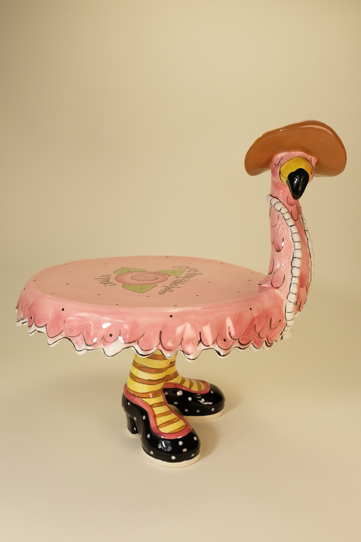Miss Precious Flamingo Footed Cake Plate