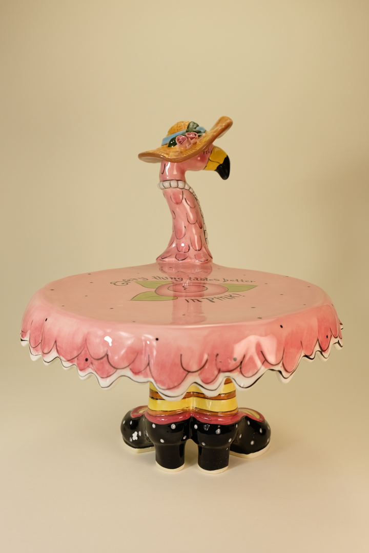 Miss Precious Flamingo Footed Cake Plate